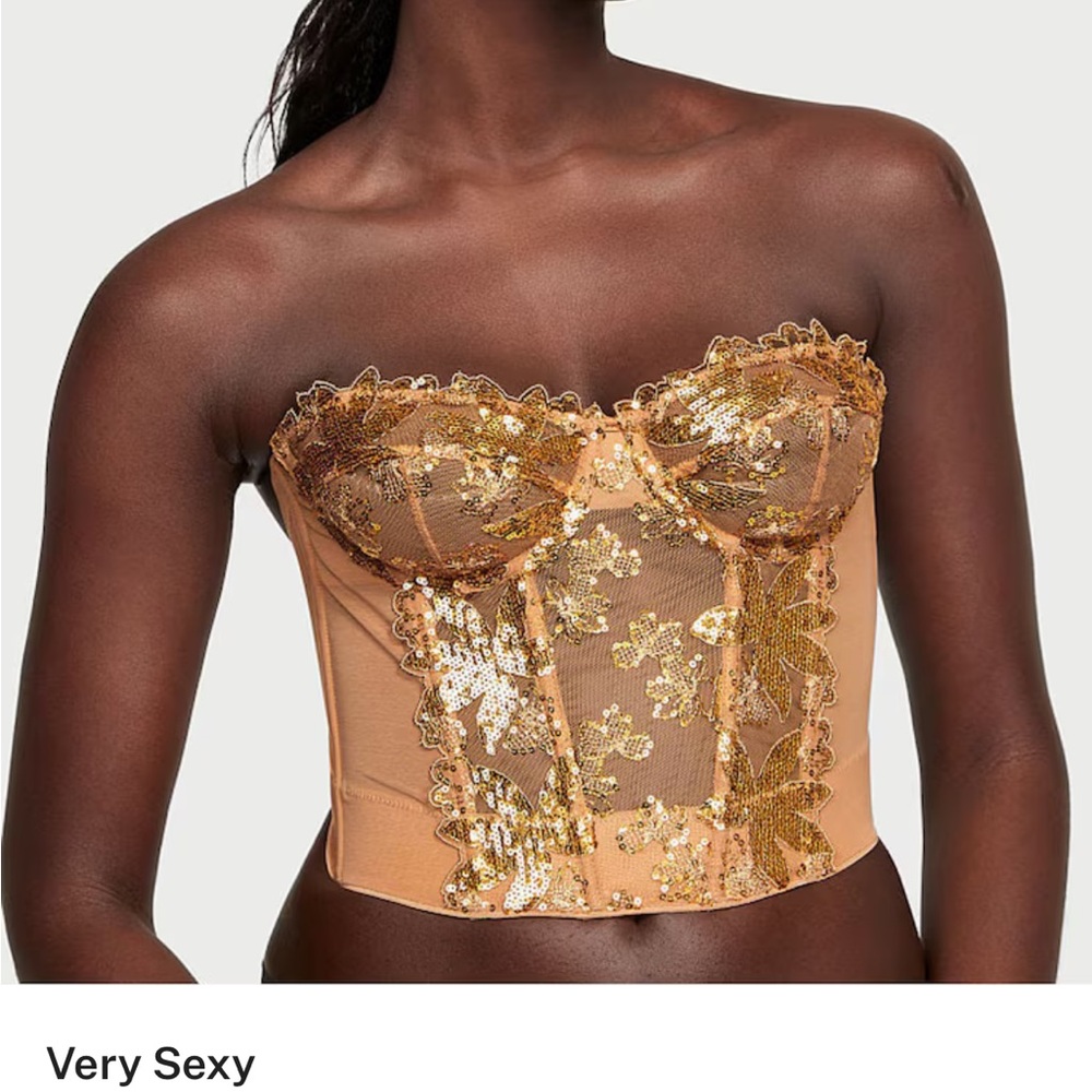 32DD Victoria’s secret ziggy glam gold sequin bra top - Picture 9 of 10